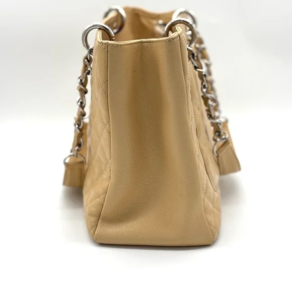 Chanel Beige Quilted Caviar Leather GST Shopper Tote - Picture 2 of 12